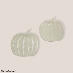 2 Ceramic Pumpkin Plate Dash That New Traditions 4.5" Beige Serve Dish Porcelain